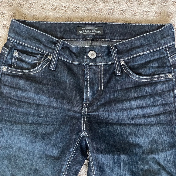 JAMES JEANS DRY AGED DENIM CURATED BY SEAN BOOTCUT DARK WASH SIZE 25 EUC - Picture 3 of 14